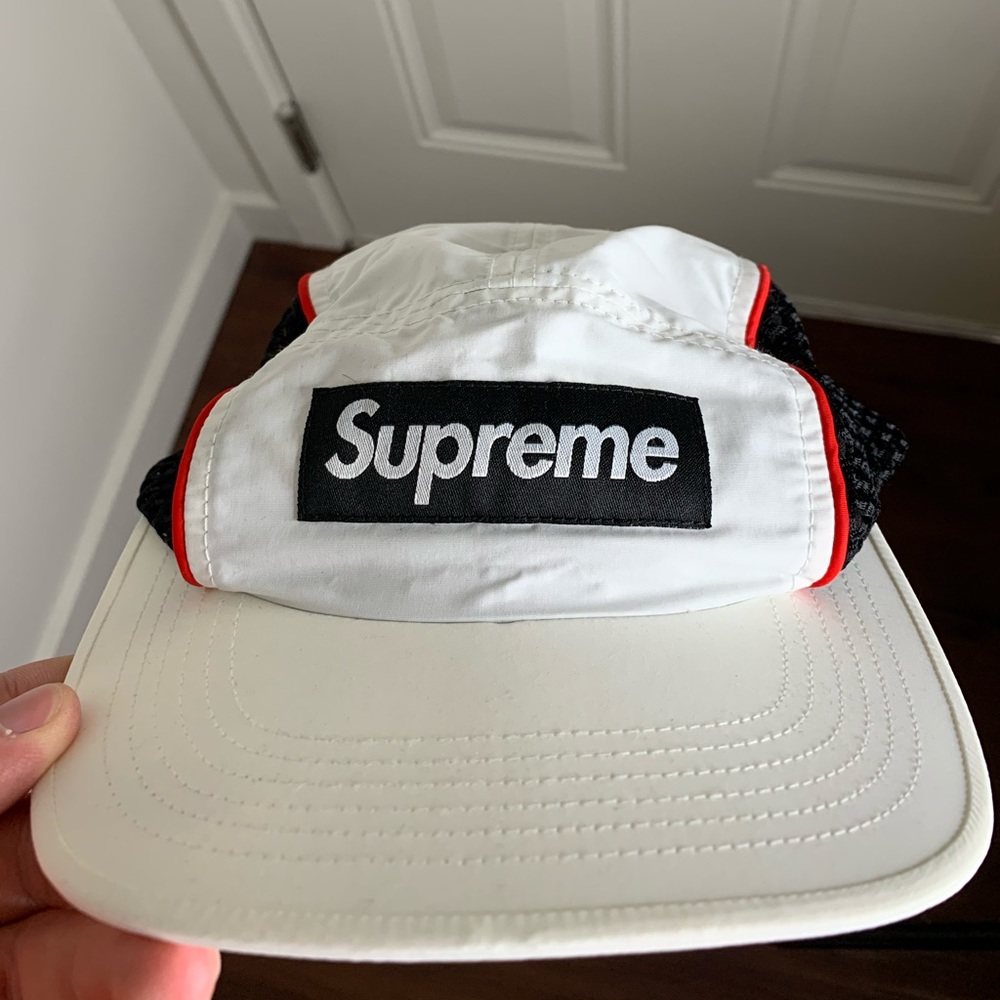 Supreme White and Black Camp Hat